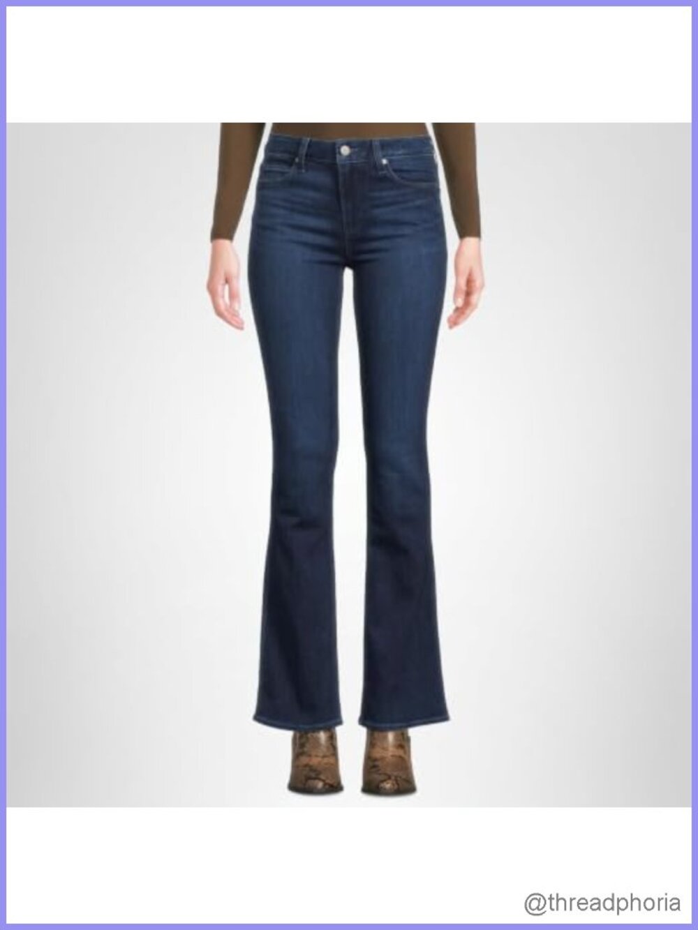 High Rise Slim Bootcut Jeans Cotton Blend Size 32